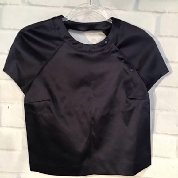 Zara Tops - Zara Trufaluc Blue Satin Open Back Top NWT